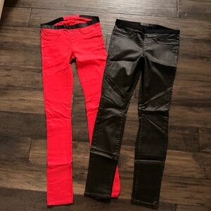 HELMUT LANG Coated Sexy Lowrise Skinny Leather-Look Pants Sz 27